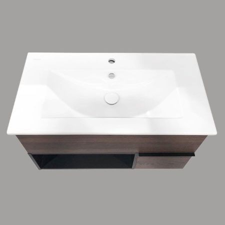 Тумба с раковиной Comforty Франкфурт 00004150657CF 90х50 подвесная цвет коричневый