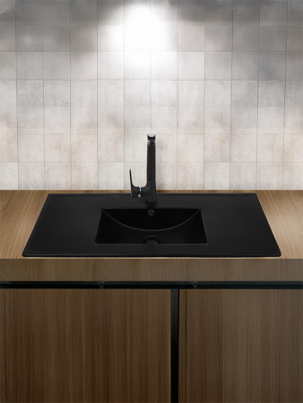 Раковина из сантехнического фаянса WeltWasser WW SK 10000005575 40 см встраиваемая цвет черный 1 отверстие под смеситель