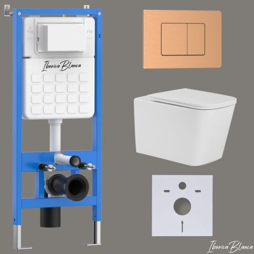 Комплект унитаз с инталляцией и клавишей смыва Iberica Blanca TOLEDO ALTO IB001.TLA.234.1172 - фото 2