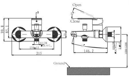 Смеситель для ванны Arrow AG36ACP настенный хром