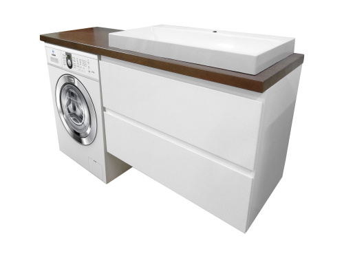 Тумба с раковиной Эстет Malibu Luxe ФР-00007114 90х48х61 подвесная цвет белый/коричневый - фото 3