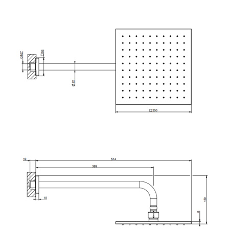 Верхний душ Gessi Rilievo 59158#031 25х25 хром