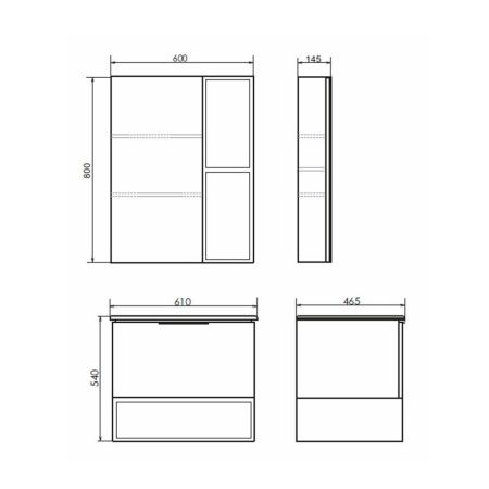 Зеркало-шкаф Comforty Франкфурт 00-00014141CF 60х80 подвесной цвет серый