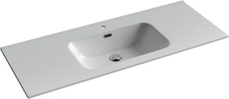 Раковина из сантехнического фарфора Ceramica Nova ELEMENT CN7006 120х50 накладная цвет белый 1 отверстие под смеситель