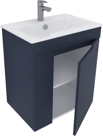 Тумба под раковину Aquanet Практика 00330454 58х39х64 напольная/подвесная цвет синий Тумба под раковину Aquanet Практика 00330454 58х39х64 напольная/подвесная цвет синий