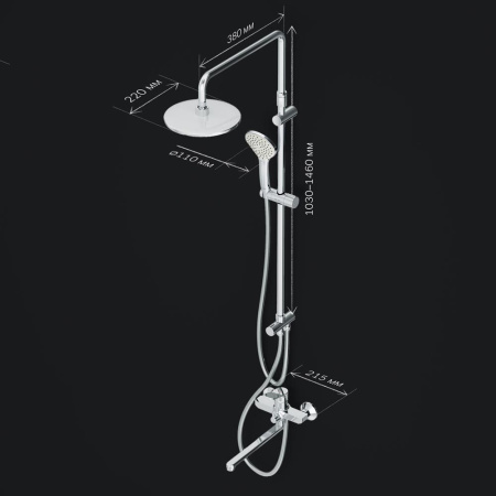 Душевая стойка Am.Pm X-Joy F40885A94 настенная цвет хром