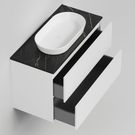 Тумба со столешницей La Fenice TERRA TWIN NFNC-01-TER-B-100-2-3-GB 100х50 подвесная цвет белый