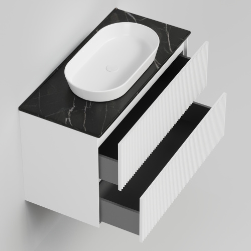 Тумба со столешницей La Fenice TERRA TWIN NFNC-01-TER-B-100-2-3-GB 102х62х47 подвесная цвет белый - фото 2