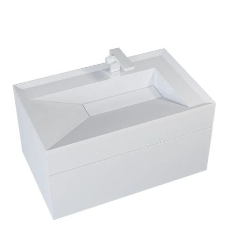 Раковина из искусственного камня Uperwood Lotus 35490000000 80х50 полувстраиваемая цвет белый