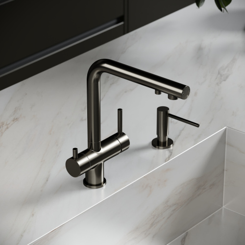 Смеситель для кухни Sancos Foster SC4014GG на мойку вороненая сталь - фото 2