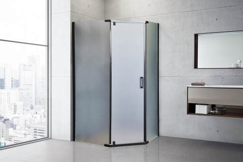Душевой уголок Royal Bath TR RB1280TR-C-BL 80х120 стекло матовое профиль черный без поддона - фото 2
