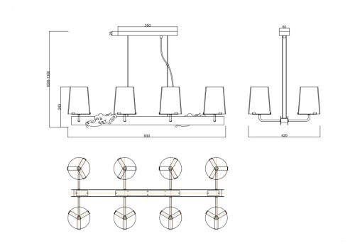 Светильник подвесной Maytoni Landmark Modern MOD040PL-08CH - фото 2