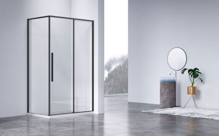 Душевой уголок Vincea Slim-N VSR-4SN8012CLB 120х80 стекло прозрачное профиль черный без поддона