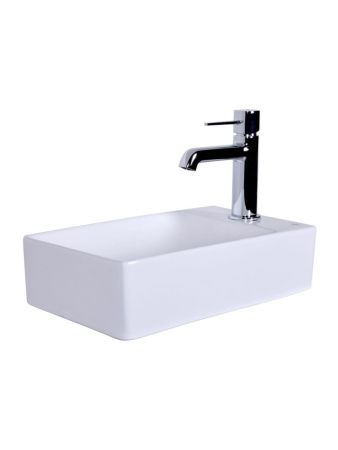 Раковина из сантехнического фарфора Orange B05-375LW 40х20 подвесная цвет белый 1 отверстие под смеситель