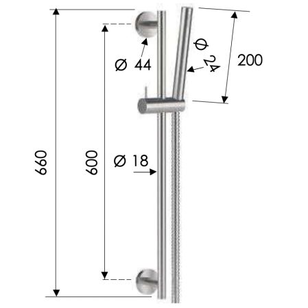 Душевой гарнитур Remer X Style Inox SS317M317MM настенный нержавеющая сталь