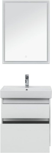 Комплект мебели: тумба с раковиной + зеркало Aquanet Nova Lite 00242921 60,5х45,7х145 напольный/подвесной - фото 4