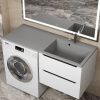 Раковина из искусственного камня Uperwood Cosmos Quartz RCosmos120RS 120х50 над стиральной машиной цвет серый