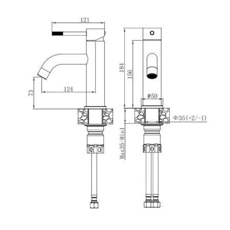 Смеситель Voda VSL26MG на раковину золото