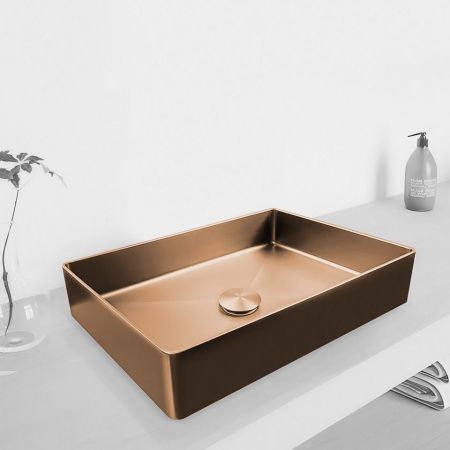 Раковина из нержавеющей стали AltroBagno Astro AltroBagnoAstro001019RaSp 50х40 накладная цвет медь