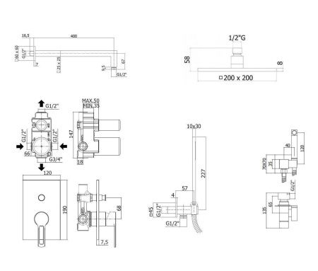 Душевая система Paffoni Ringo KITZRIN015CR/M встраиваемая в стену цвет хром