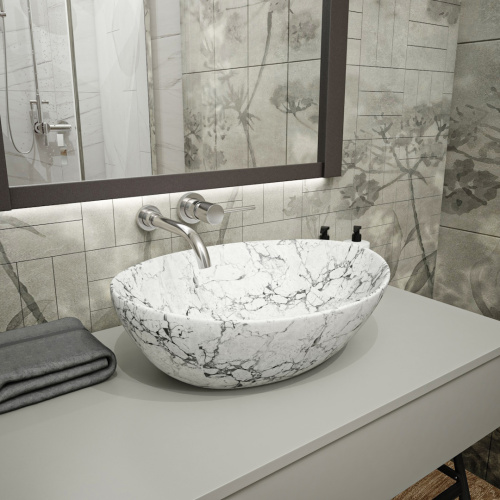 Раковина из сантехнического фарфора Teymi Lori T50495 41х34 накладная цвет белый без отверстий под смеситель - фото 5