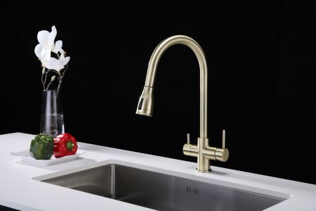 Смеситель для кухни Paulmark LANGE La214212-BR на мойку бронза
