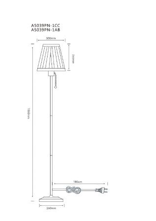 Торшер Arte Lamp Marriot (Марриот) A5039PN-1AB