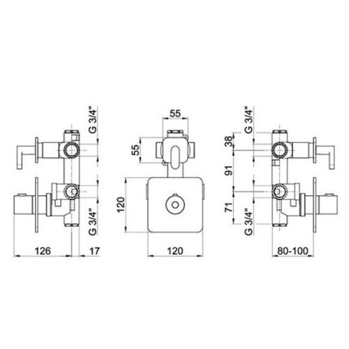 Смеситель для ванны и душа Webert Living LV971302015 настенный хром с термостатом - фото 3