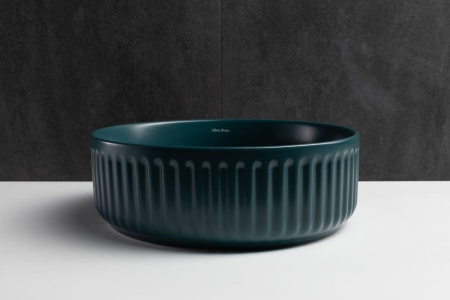 Раковина керамическая Allen Brau Fantasy 4.11032.PT 36х36 накладная цвет зеленый без отверстий под смеситель