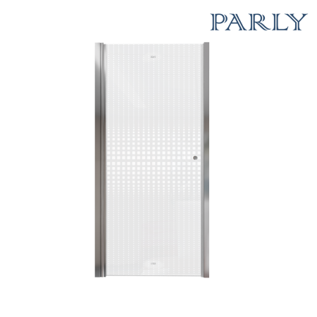 Душевая дверь Parly DE90 90х185 стекло с рисунком профиль хром