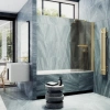 Душевая шторка на ванну Maybah Glass MGV-778-3 60х140 стекло тонированное профиль золото ориентация универсальная