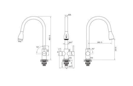 Смеситель для кухни Paulmark LANGE La214212-G на мойку золото