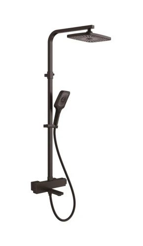 Душевая стойка Rose R1096H настенная цвет черный с термостатом - фото 2