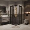 Душевой уголок Grossman Classic 300.K33.04.1010.21.00 100х100 стекло прозрачное профиль черный без поддона