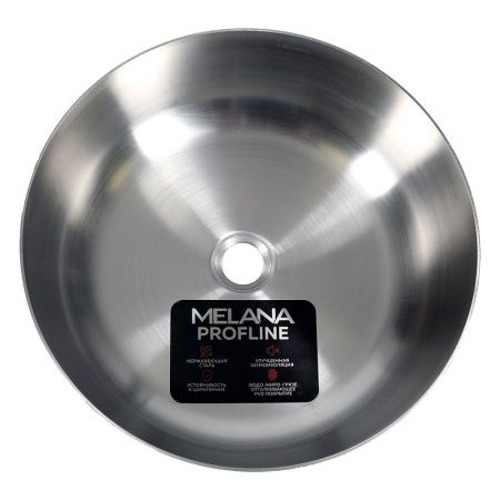 Раковина из нержавеющей стали Melana 400 сатин 40х40 накладная цвет хром без отверстий под смеситель