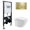 Комплект унитаз с инсталляцией с клавишей смыва ABBER Bequem AC1100T-AC0105-AC0121MMG
