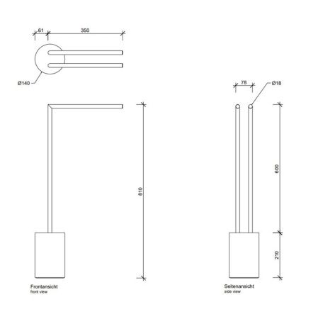 Полотенцедержатель Decor Walther Black Stone 971764