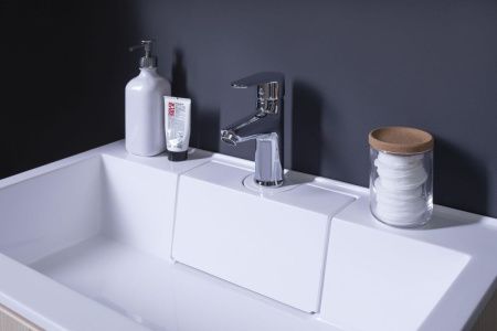 Раковина из искусственного камня Aquanet Фортуна 00182523 70х50 полувстраиваемая цвет белый 1 отверстие под смеситель