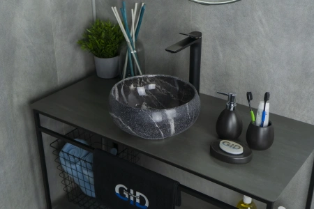 Раковина керамическая Gid Esfera 54432 30х30 накладная цвет многоцветный без отверстий под смеситель