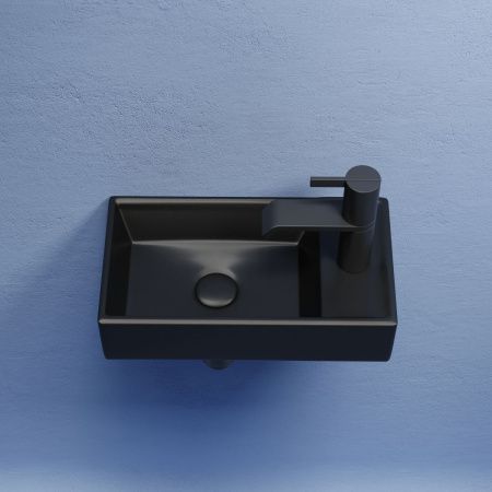 Раковина из сантехнического фарфора Ceramica Nova ELEMENT CN6051LMB 40х20 подвесная цвет черный 1 отверстие под смеситель