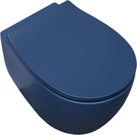 Чаша унитаза подвесная Allen Brau Fantasy 4.11004.ID цвет синий без сиденья безободковая каскадный смыв