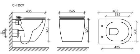 Унитаз подвесной Ceramica Nova FORMA CN3009 белый с сиденьем микролифт безободковый душевой смыв