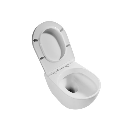 Унитаз подвесной Grossman Thin Rim GR-5601S белый с сиденьем микролифт безободковый каскадный смыв