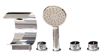 Смеситель Royal Bath HARDON RB611 на борт ванны серебро