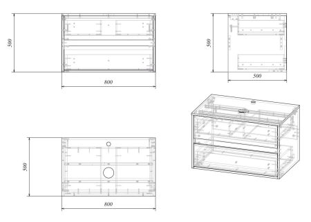 Тумба под раковину 1MarKa Veil Ц0000035553 80х50 цвет белый