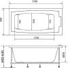 Ванна акриловая 1MarKa AELITA 01аэ1790 170х90 пристенная прямоугольная без каркаса