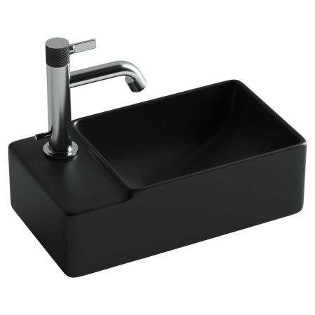 Раковина из сантехнического фарфора Ceramica Nova ELEMENT CN5046MB 40х20 подвесная цвет черный 1 отверстие под смеситель