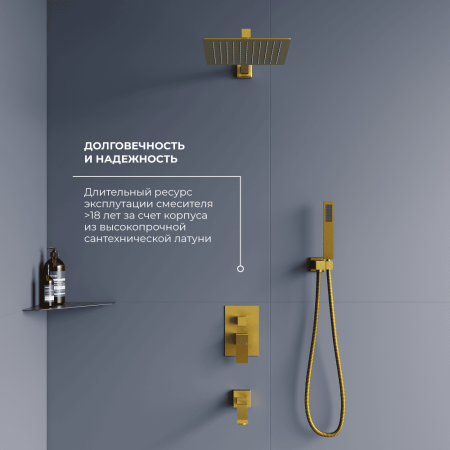 Душевая система RGW Shower Panels 51140856-06 встраиваемая в стену цвет золото