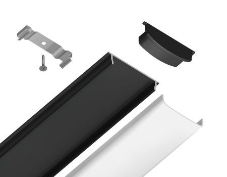 Алюминиевый накладной профиль Ambrella Light Alum Profile (Алум Профиле) GP1600BK