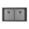 Кухонная мойка Paulmark GERBERG 78/2 UNI PM237844-GM 35х40 цвет вороненая сталь поверхность брашированная